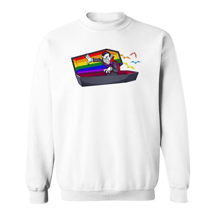 Funny Lgbt Gay Pride Vampire And Bats Halloween Sweatshirt