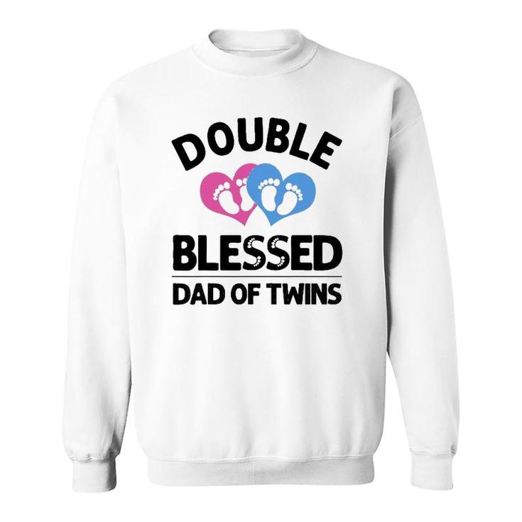 Funny New Dad Of Twins Gift For Men Father Announcement Sweatshirt