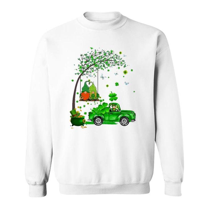 Funny Tractor Gnome Happy St Patrick's Day Men Women Kids Sweatshirt