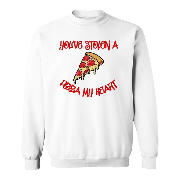 Funny Valentines Day Food  Stolen Pizza My Heart Foodie Sweatshirt