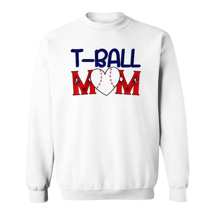 Funnyball Mom Mother's Day Teeball Mom Game Fan Raglan Baseball Tee Sweatshirt