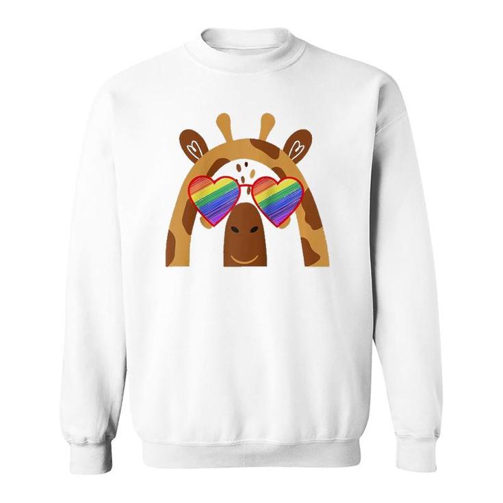 Gay Giraffe Lover Lgbtq Pride Stuff For Teens Rainbow Shades  Sweatshirt