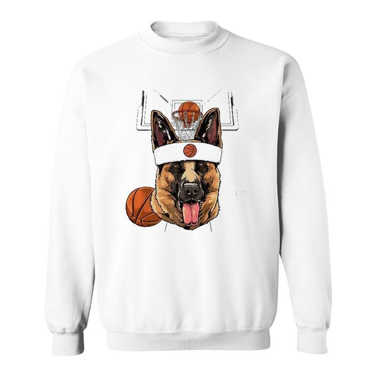 German Shepherd Basketball Dog Lovers Basketball Player  Sweatshirt