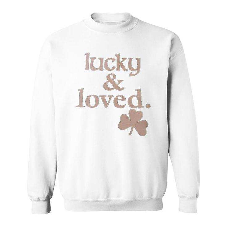 Girls Lucky And Loved Irish Shamrock Sweatshirt