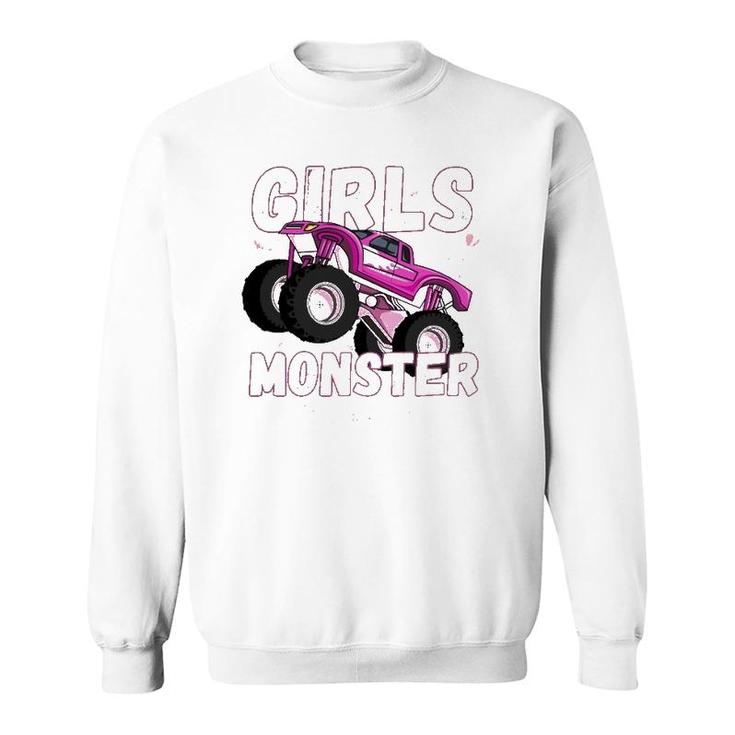 Girls Monster Truck Cool Engines Girl Monster Car Sweatshirt