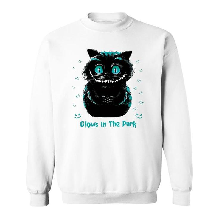 Glows In The Dark Funny Cat Halloween Sweatshirt