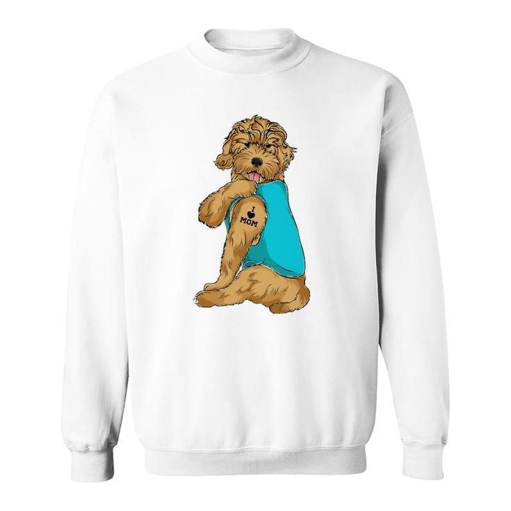 Goldendoodle I Love Mom Tattoo Apparel Dog Mom Gifts Womens Sweatshirt