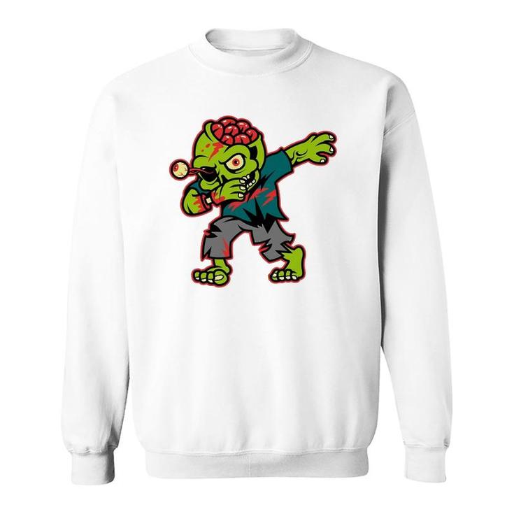 Halloween Dabbing Zombie Brain Funny Boys Men Dab Dance Sweatshirt