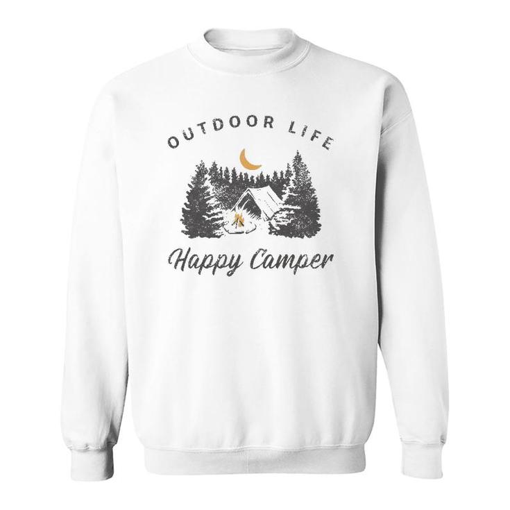 Happy Camper Outdoor Life Forest Camp Camping Nature Vintage Sweatshirt