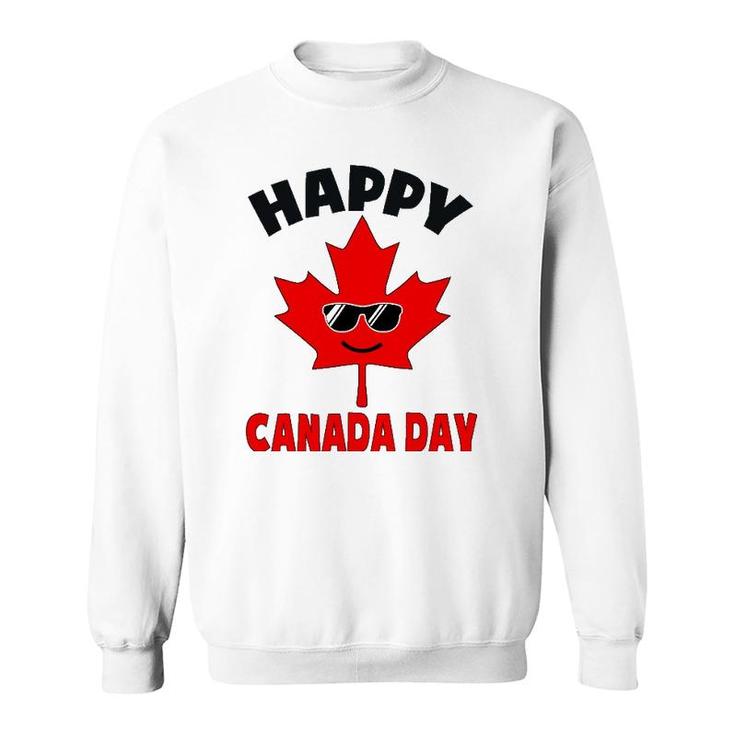Happy Canada Day Funny Maple Leaf Canada Day Kids Toddler Sweatshirt