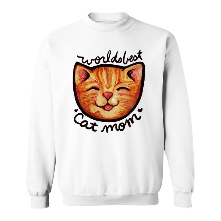 Happy Orange Tabby Cat Mom Sweatshirt