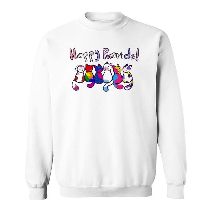 Happy Purride Cats Kittens Gay Pride Lgbtq Transgender Gift Sweatshirt