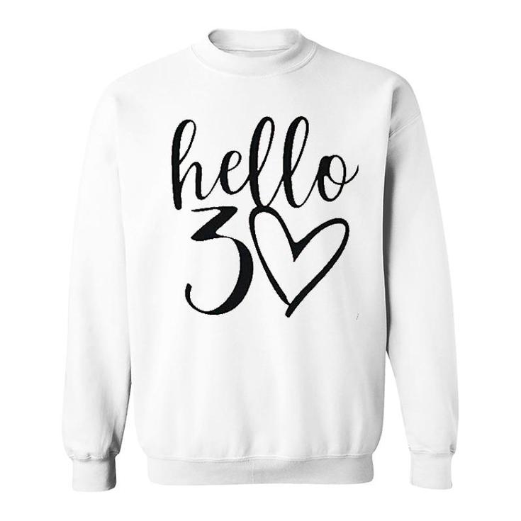 Hello Thirty Letter Print Sweatshirt