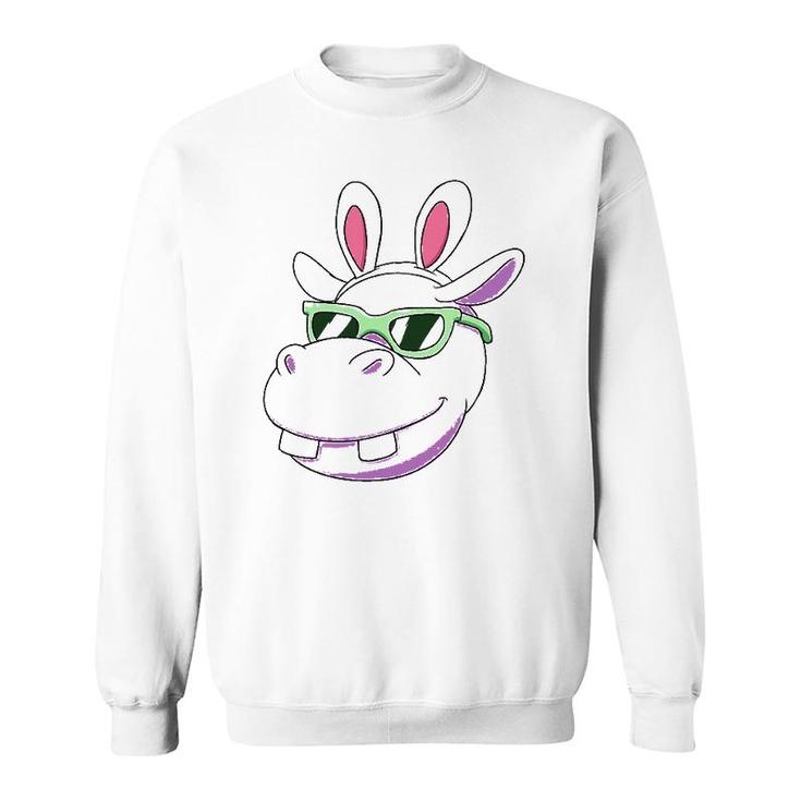 Hippo Easter Bunny Rabbit Ears Cute Tee Sweatshirt