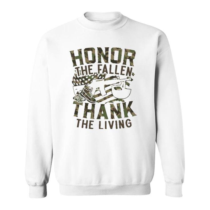 Honor The Fallen Thank The Living Usa Flag Memorial Day Sweatshirt