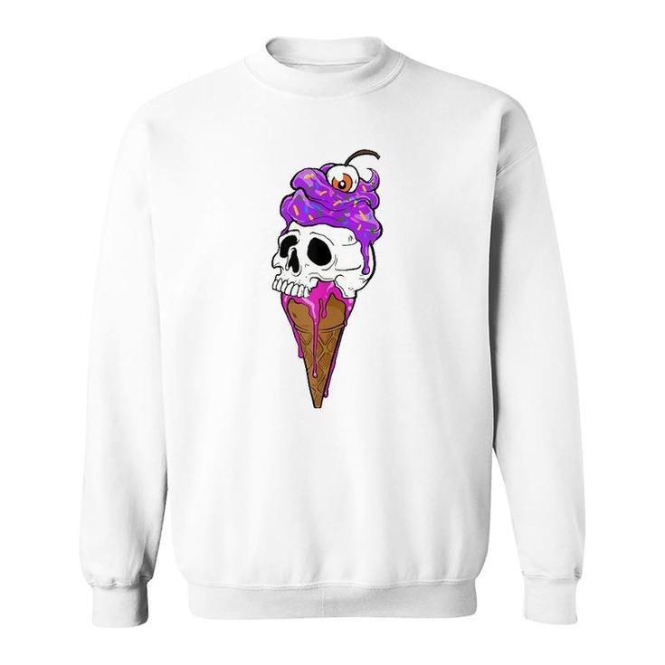 Ice Cream Skull I Summer Goth Sweatshirt