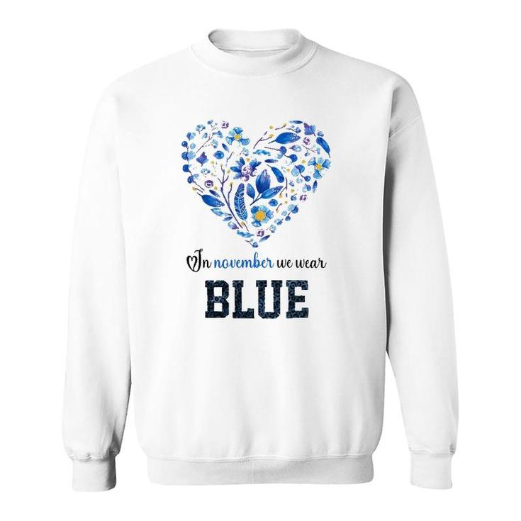 In November We Wear Blue Plant Heart Sweatshirt