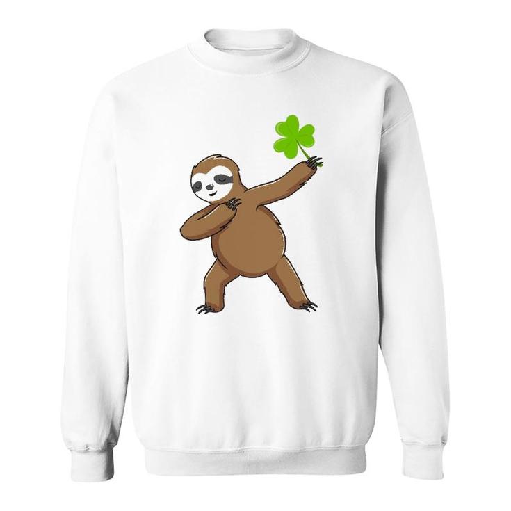 Irish Leprechaun Dabbing Sloth St Patrick's Day Gift Green Sweatshirt