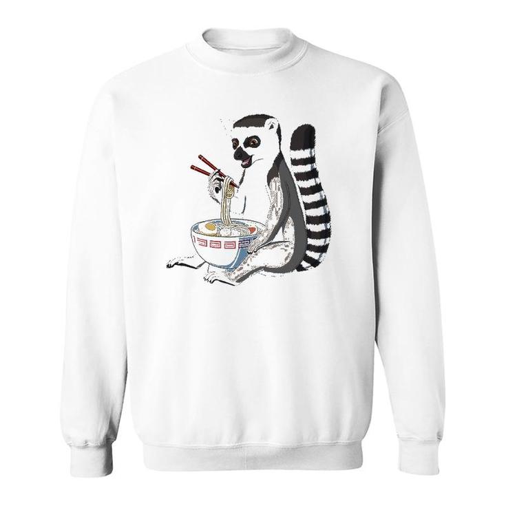 Japanese Noodles Kawaii Ramen Bowl Funny Lemur Sweatshirt