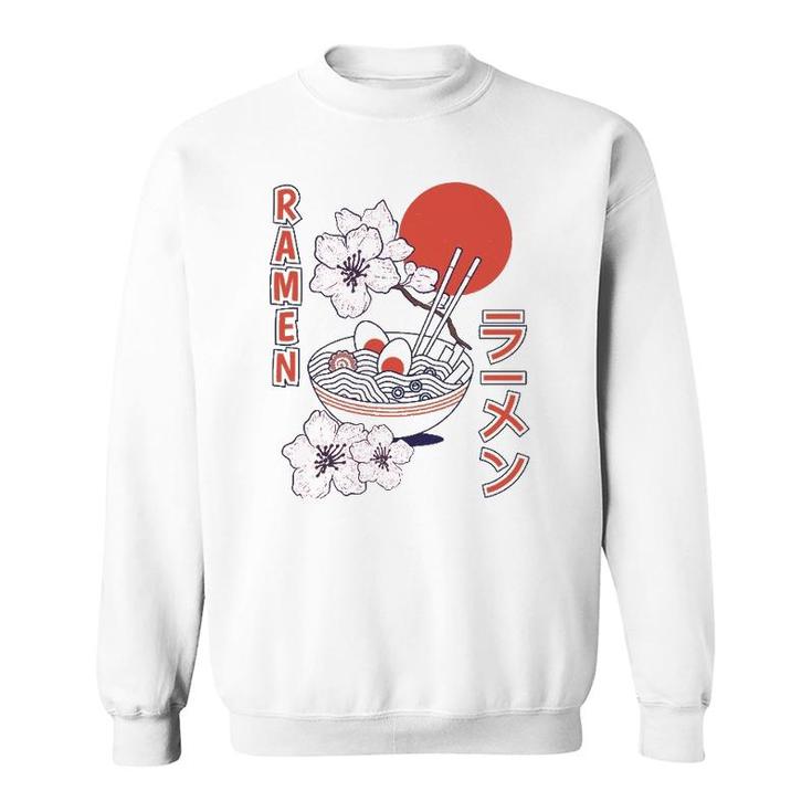 Japanese Noodles Vintage Cherry Blossom Ramen Sweatshirt