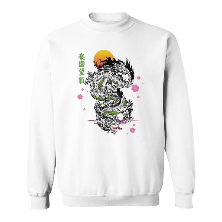 Japanese Tokyo Dragon Asian Kanji Sakura Tattoo Aesthetic Sweatshirt