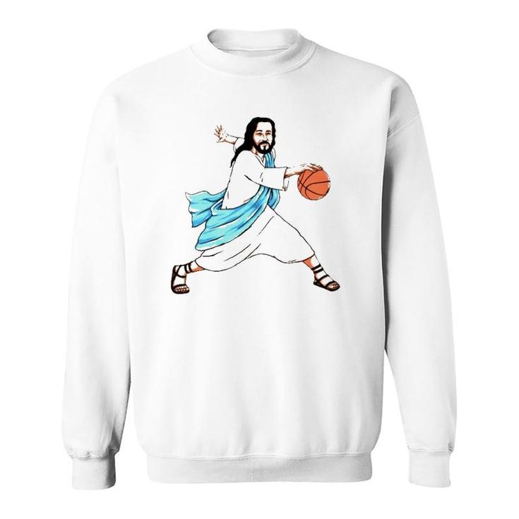 Jesus Play Basketball Funny Christian  Sweatshirt