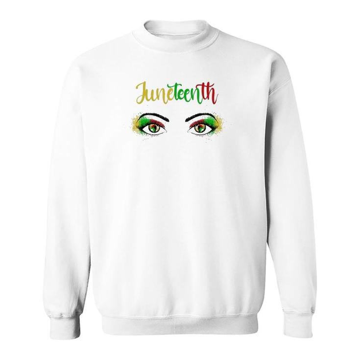 Juneteenth 1865 Bright Eyes African American Map Pan-African Colours Sweatshirt