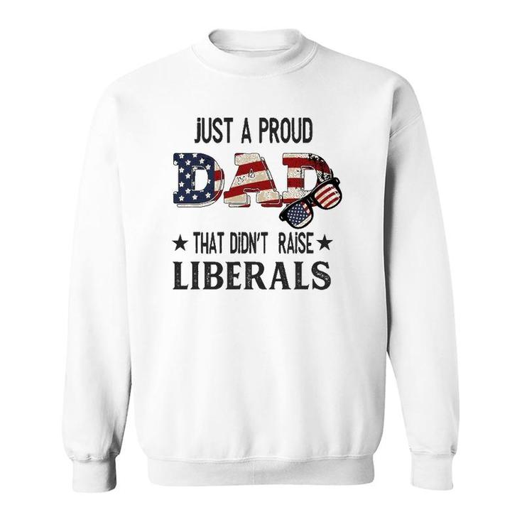 Just A Proud Dad That Didn't Raise Liberals Us Flag Vintage Sweatshirt