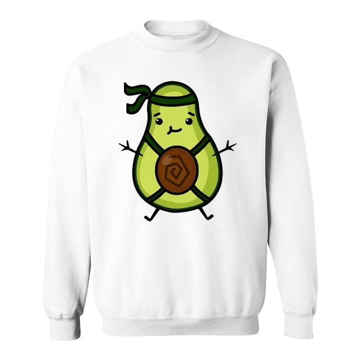 Karate Martial Arts Taekwondo Cute Avocado Cartoon Green Sweatshirt