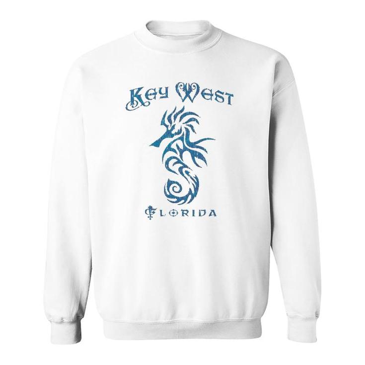 Key West Fl Seahorse Distressed Florida Gift Sweatshirt