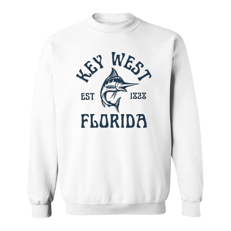 Key West Florida Fishing Marlin Travel Keys Fish Beach Sweatshirt