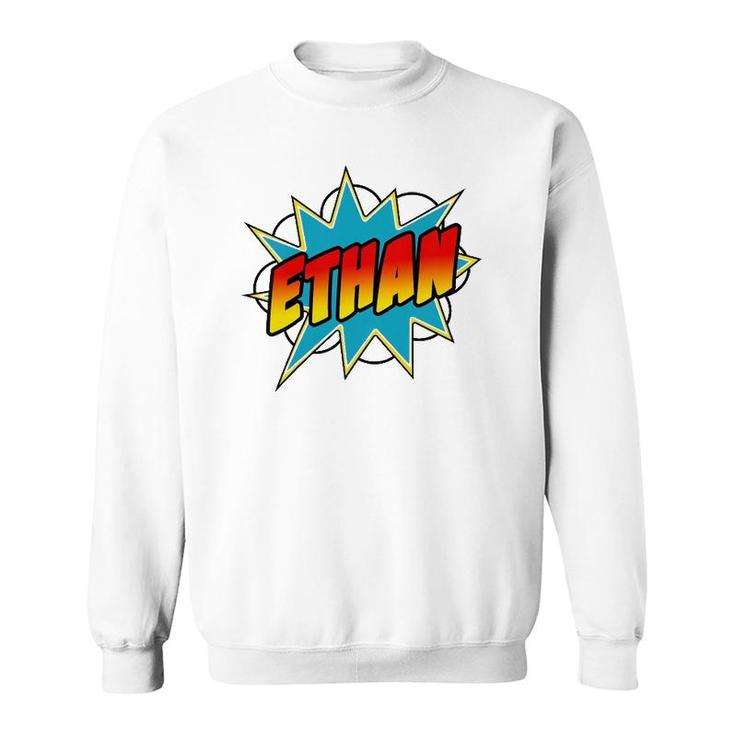 Kids Boys Ethan Comic Book Superhero Name Sweatshirt