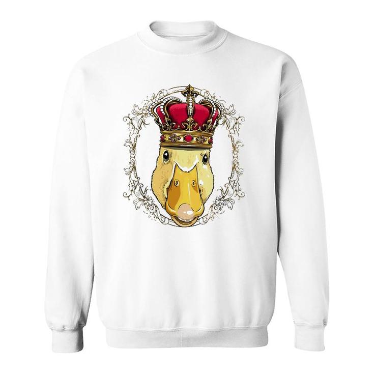 King Duck Wearing Crown Queen Duck Animal Sweatshirt