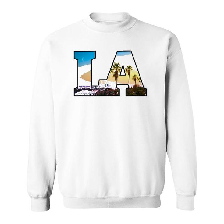 La City Skyline Of Downtown Los Angeles California Sweatshirt