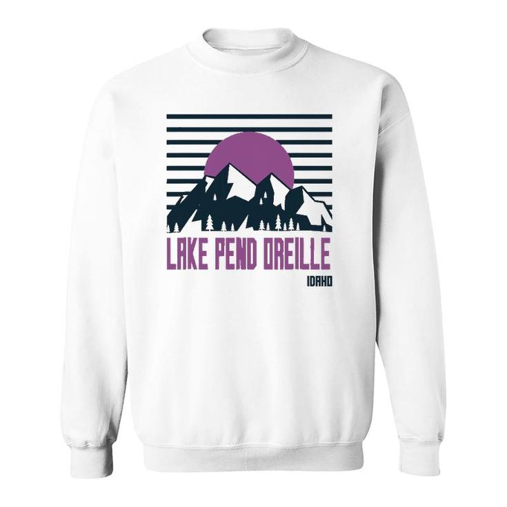 Lake Pend Oreille Vintage Mountains Hiking Camp Idaho Retro Sweatshirt
