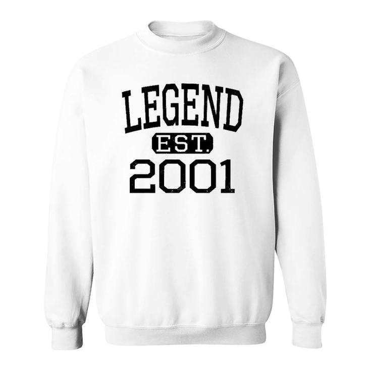 Legend Established 2001 Vintage Style Born 2001 Birthday  Sweatshirt
