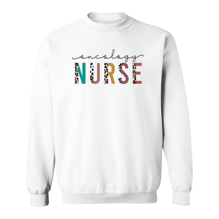 Leopard Print Boho Letters Oncology Nurse Rn Nursing Women's Sweatshirt
