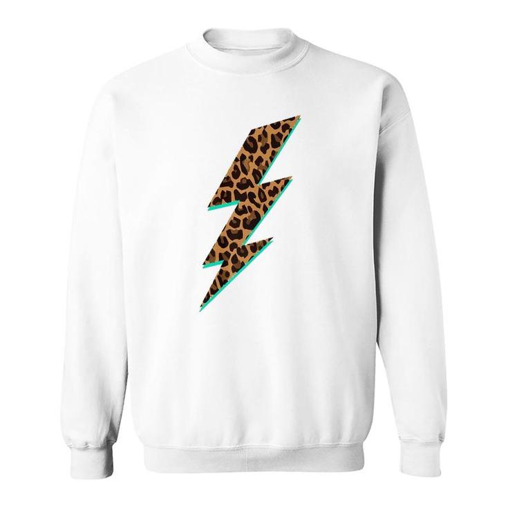 Leopard Print Lightning Bolt Graphic Sweatshirt