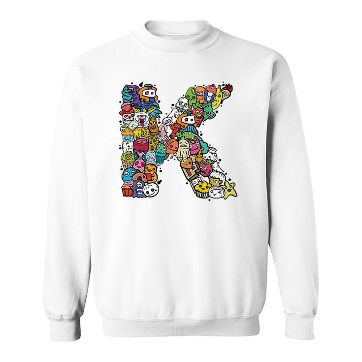 Letter K  Alphabet K Name Initial Monogrammed S Sweatshirt