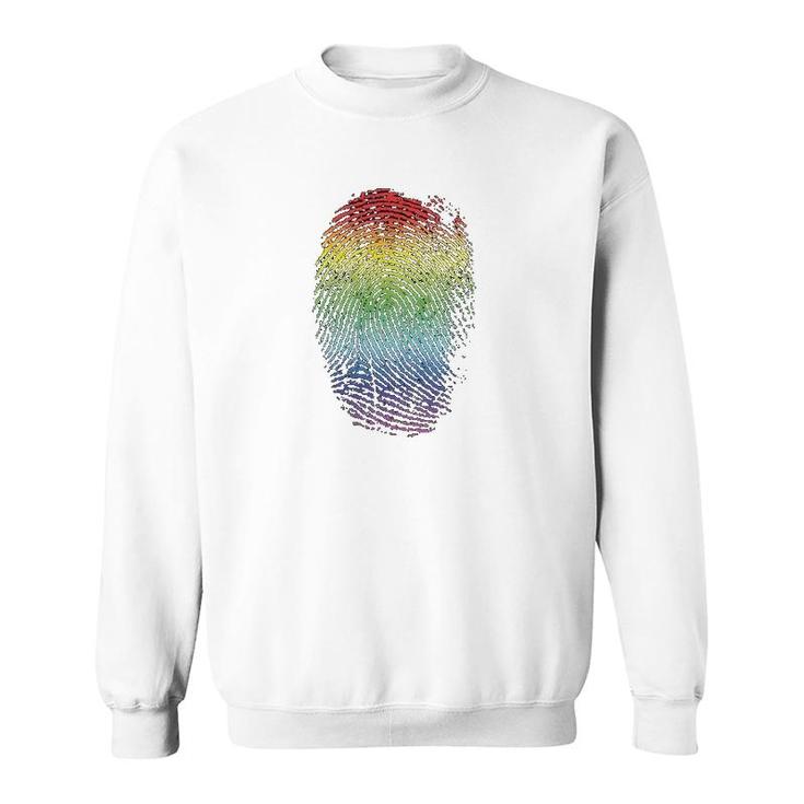 Lgbt Gay Pride Rainbow Thumbprint Sweatshirt