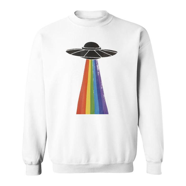 Lgbt Pride Ufo  Alien Gay Lesbian Rainbow Love Sweatshirt