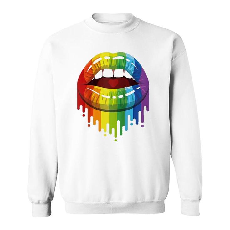 Lgbt Rainbow Kissable Mouth Teepride Gay Csd Raglan Baseball Tee Sweatshirt