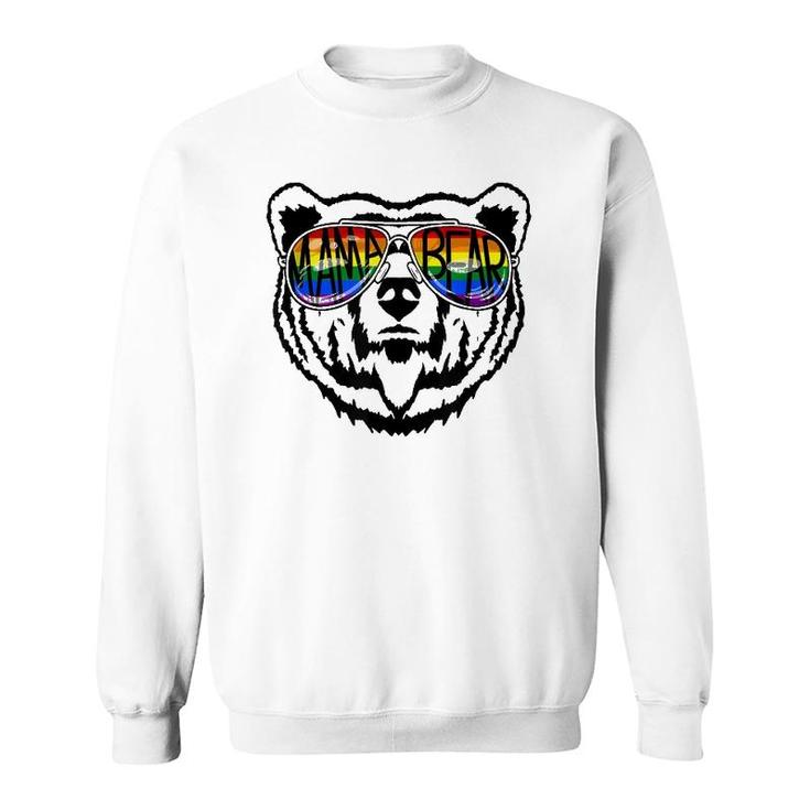 Lgbtq Mama Bear Proud Mom Momma Ally Rainbow Flag Pride Sweatshirt