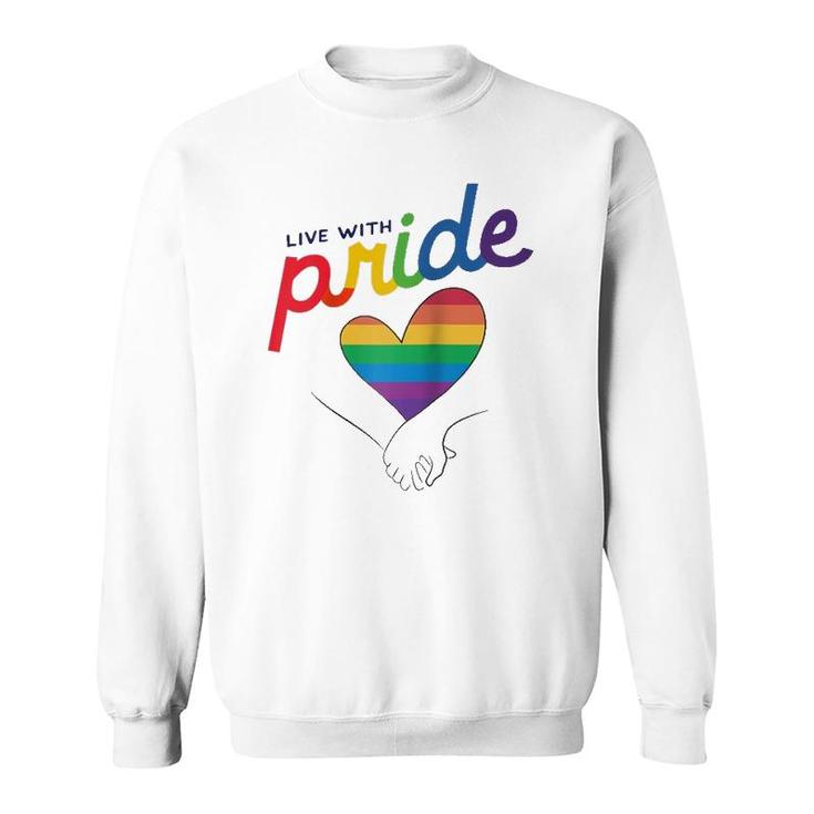 Live With Pride Love Rainbow Lgtbq Raglan Baseball Tee Sweatshirt