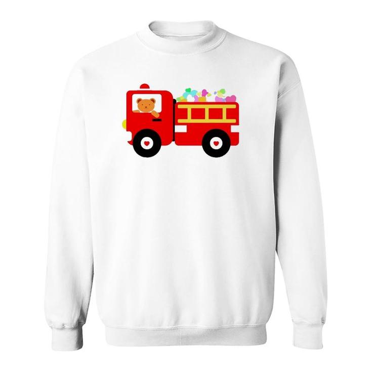 Loads Of Love Firetruck Valentine's Day Firefighter Sweatshirt