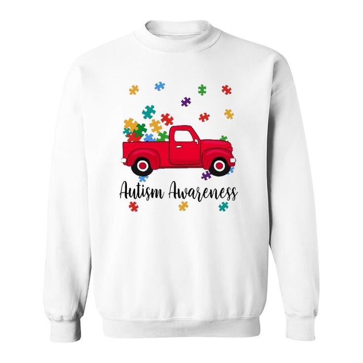 Love Pickup Truck Puzzles Autism Awareness Kids Boys Girls Sweatshirt