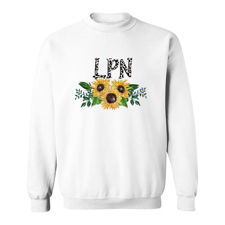 Lpn Leopard Text Sunflower Licensed Practical Nurse Gift Sweatshirt