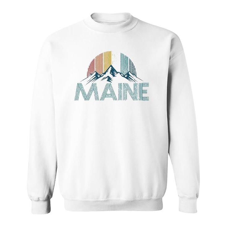 Maine Vintage Retro Mountains Souvenir Gift  Sweatshirt
