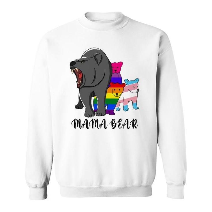 Mama Bear Lgbt Gay Trans Pride Support Lgbtq Parade Sweatshirt