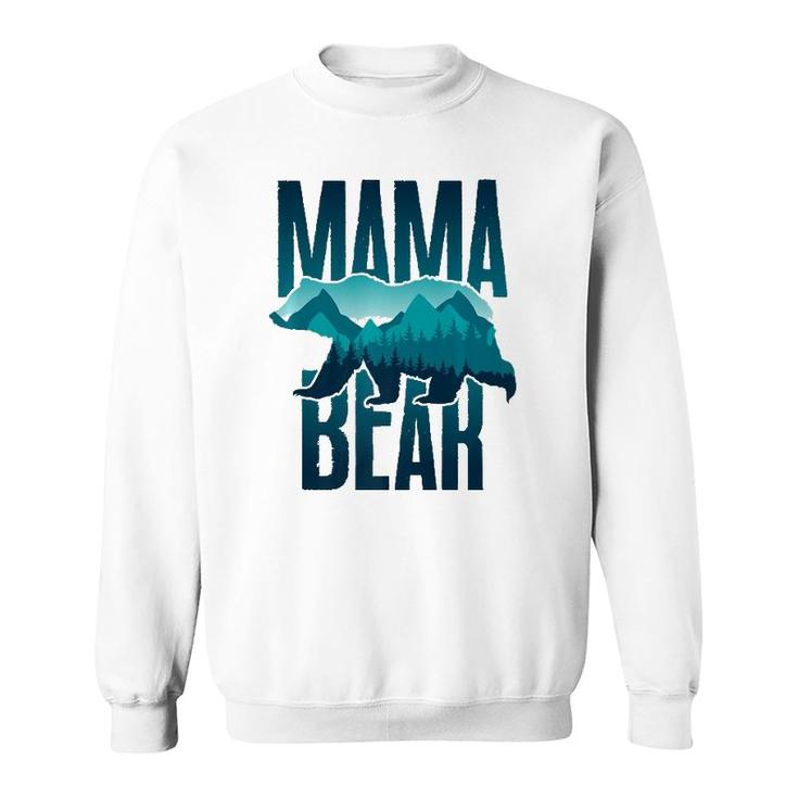 Mama Bear With Mountain And Forest Silhouette Sweatshirt